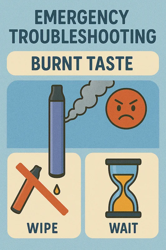 Fixing burnt taste issue with disposable vape