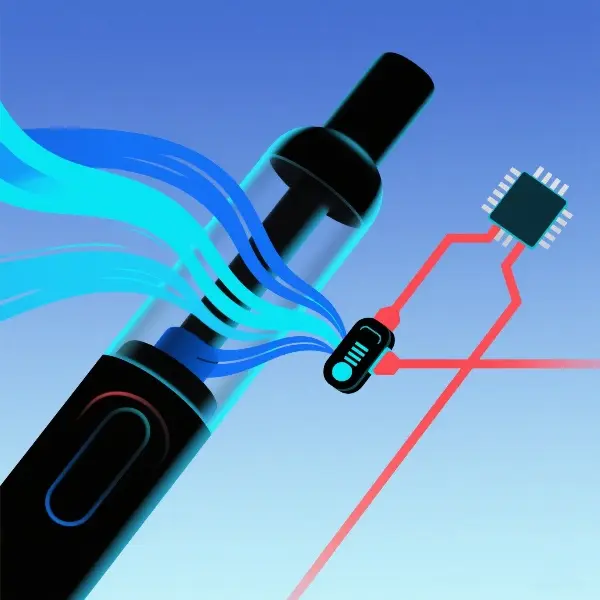 Vape device begins operation through automatic inhale activation