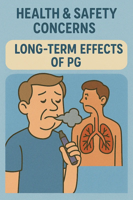 Man vaping with visual focus on lung health