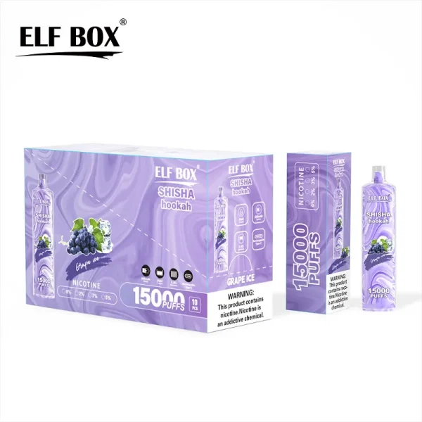 Elf Box 15K Puffs Shisha Hookah Vape Grape Ice Flavor