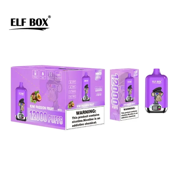 ELF BOX Digital Box 12000 12K Puffs Display Disposable Vape Kiwi Passion Fruit Flavor