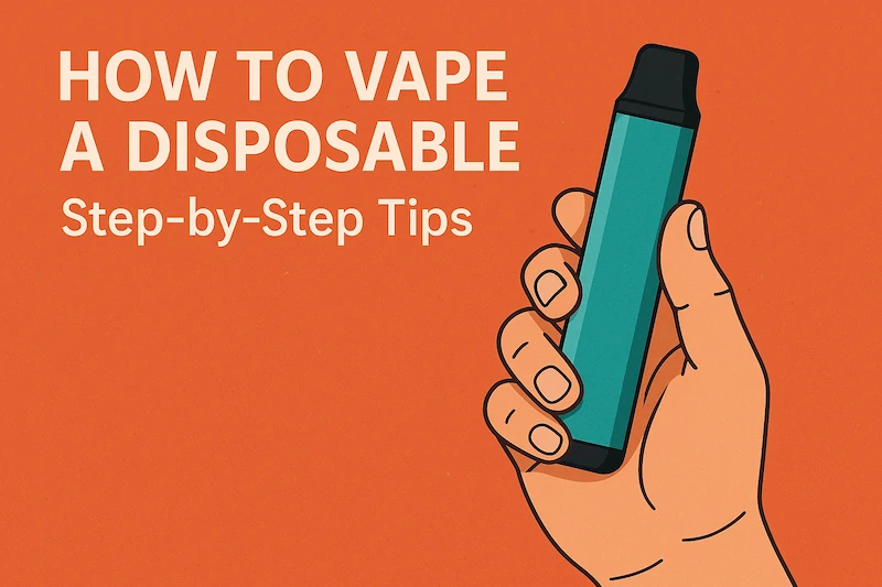 disposable vape with step-by-step vaping title