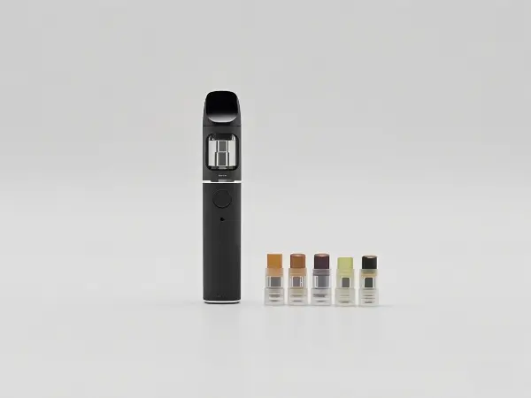 Pod system vape diagram showing replaceable cartridge and main body components