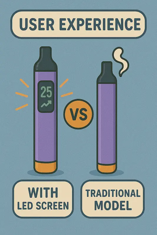 Comparison of LED screen vape vs traditional model for better user experience