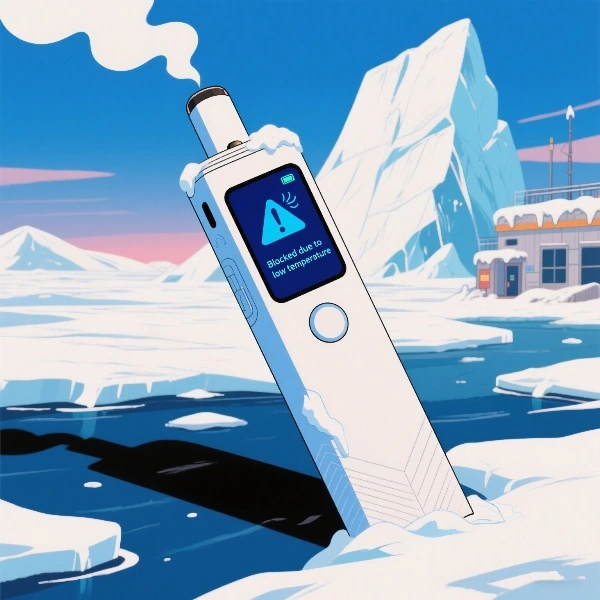 Vape clogged in cold weather due to thickened e-liquid and poor airflow