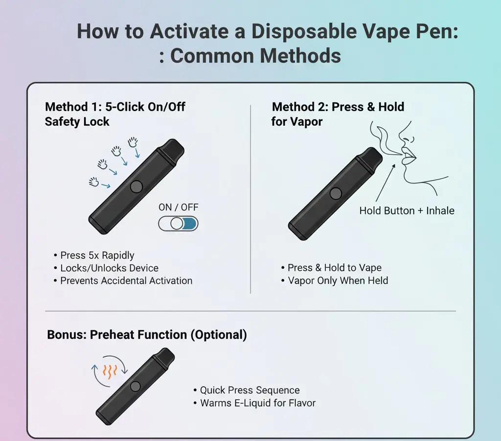 Hur man använder en Vape Pen för engångsbruk med en knapp: En nybörjares steg-för-steg-guide 4 Så här aktiverar du en vape-pennor för engångsbruk med knappen