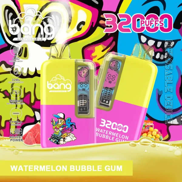 Bang 32000 32K puffs disposable vape - Watermelon Bubble Gum flavor
