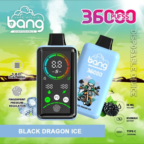 Bang 36000 36K puffs disposable vape - Black Dragon Ice flavor