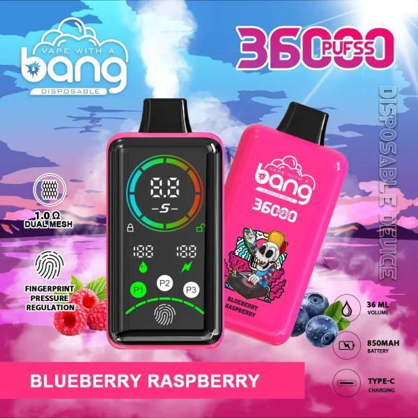 Bang 36000 36K puffs disposable vape - Blueberry Raspberry flavor