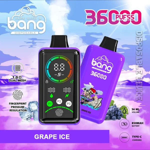 Bang 36000 36K puffs disposable vape - Grape Ice flavor