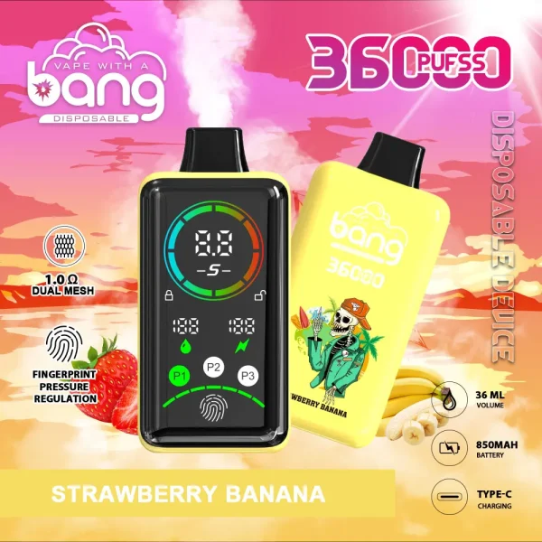 Bang 36000 36K puffs disposable vape - Strawberry Banana flavor