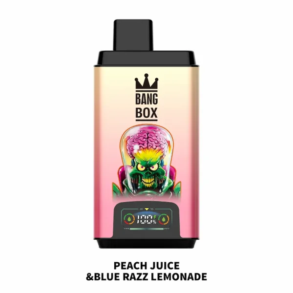 Bang Box 50000 50K puffs disposable vape - Jus de pêche & Blue Razz Lemonade flavor