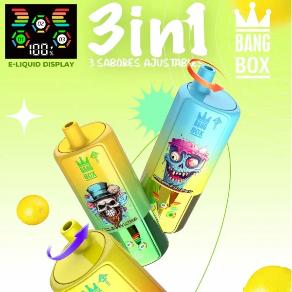 Bang Box 80000 Dreifach-Geschmack vape - 3in1 e-Flüssigkeit Display-Design Hauptansicht