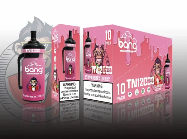 Bang TN 12000 12K puffs disposable vape - Strawberry Lychee flavor