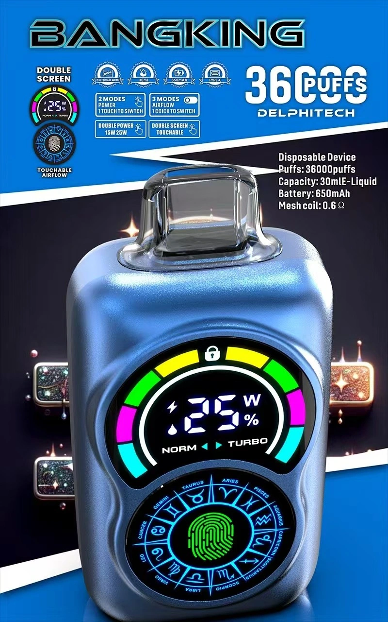 Bang king 36000 36k puffs disposable vape smart screen low nicotine vape bulk wholesale 