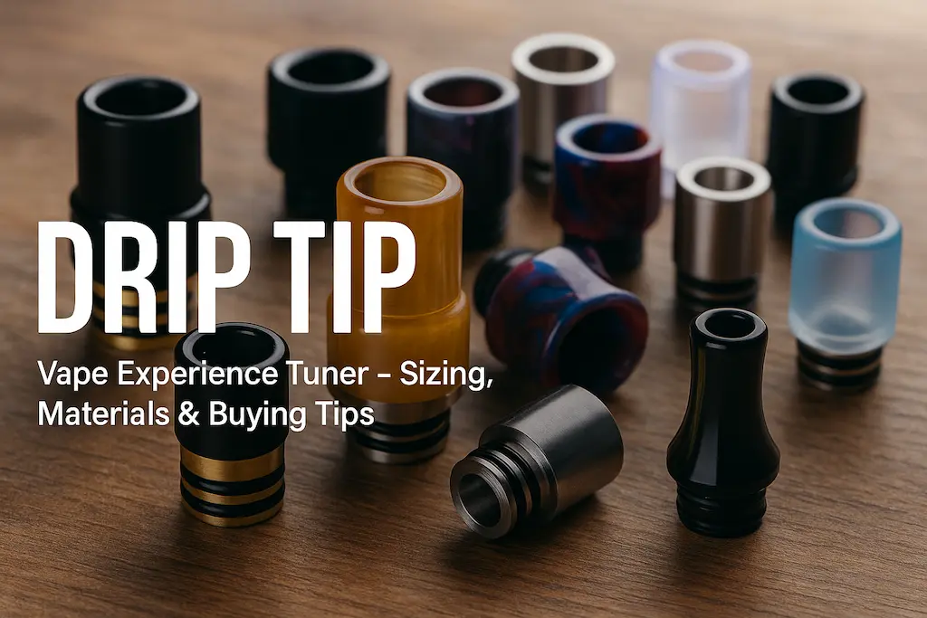 Assorted vape drip tips in verschiedenen Materialien und Stilen - drip tip guide