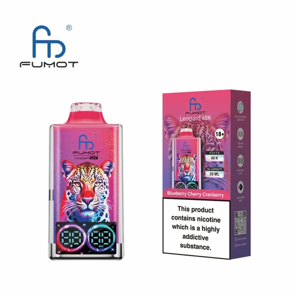 FUMOT Leopard 40000 40K puffs disposable vape - Blaubeere-Kirsche-Cranberry-Geschmack