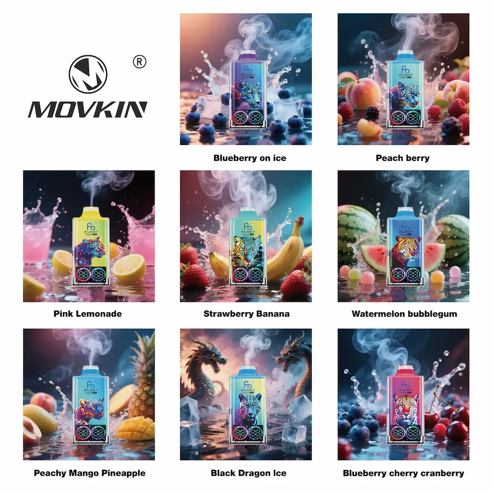 FUMOT Leopard 40K Geschmacksdisplay mit Mixed Berries, Kiwi Guava, Cherry Ice und mehr