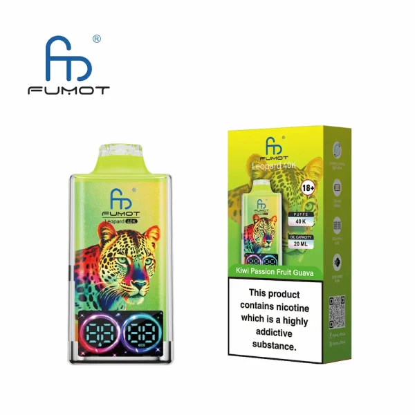 FUMOT Leopard 40000 40K puffs disposable vape - Kiwi Passion Fruit Guava flavor