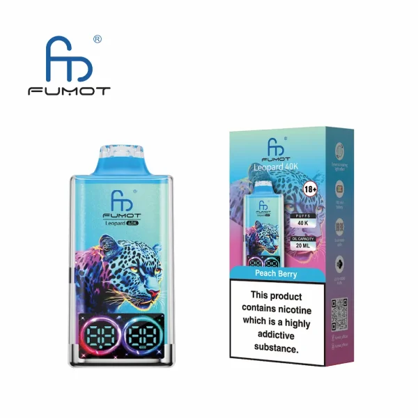 FUMOT Leopard 40000 40K puffs wegwerfbares vape - Pfirsich-Beerengeschmack