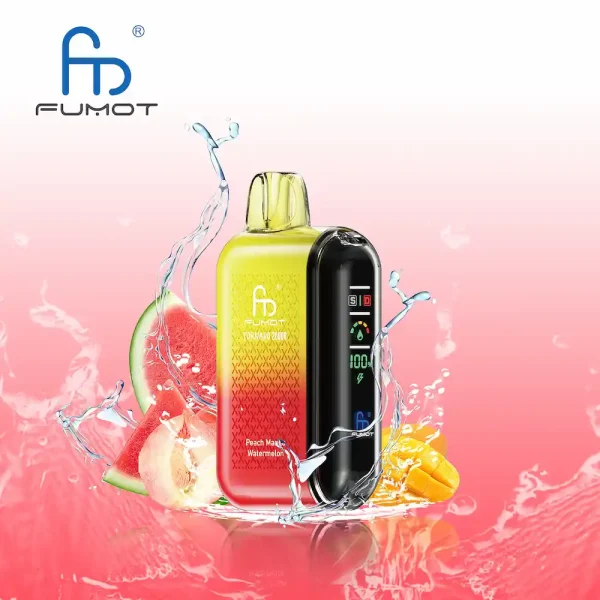 Fumot RandM Tornado 20000 20K puffs disposable vape - Peach Mango Watermelon flavor