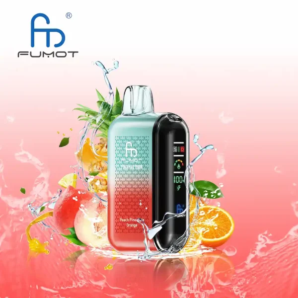 Fumot RandM Tornado 20000 20K puffs disposable vape - Peach Pineapple Orange flavor