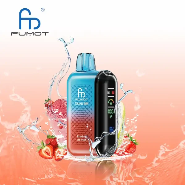 Fumot RandM Tornado 20000 20K puffs disposable vape - Fraise Glacée