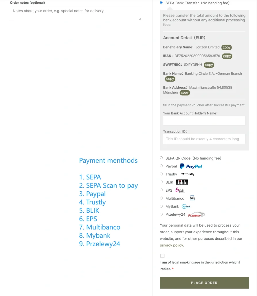 How to Order 9 payment methods
