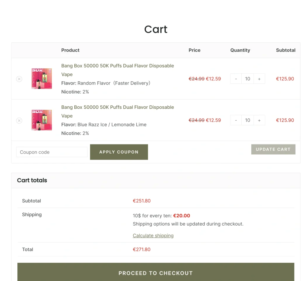 How to Order 7 shopping cart page