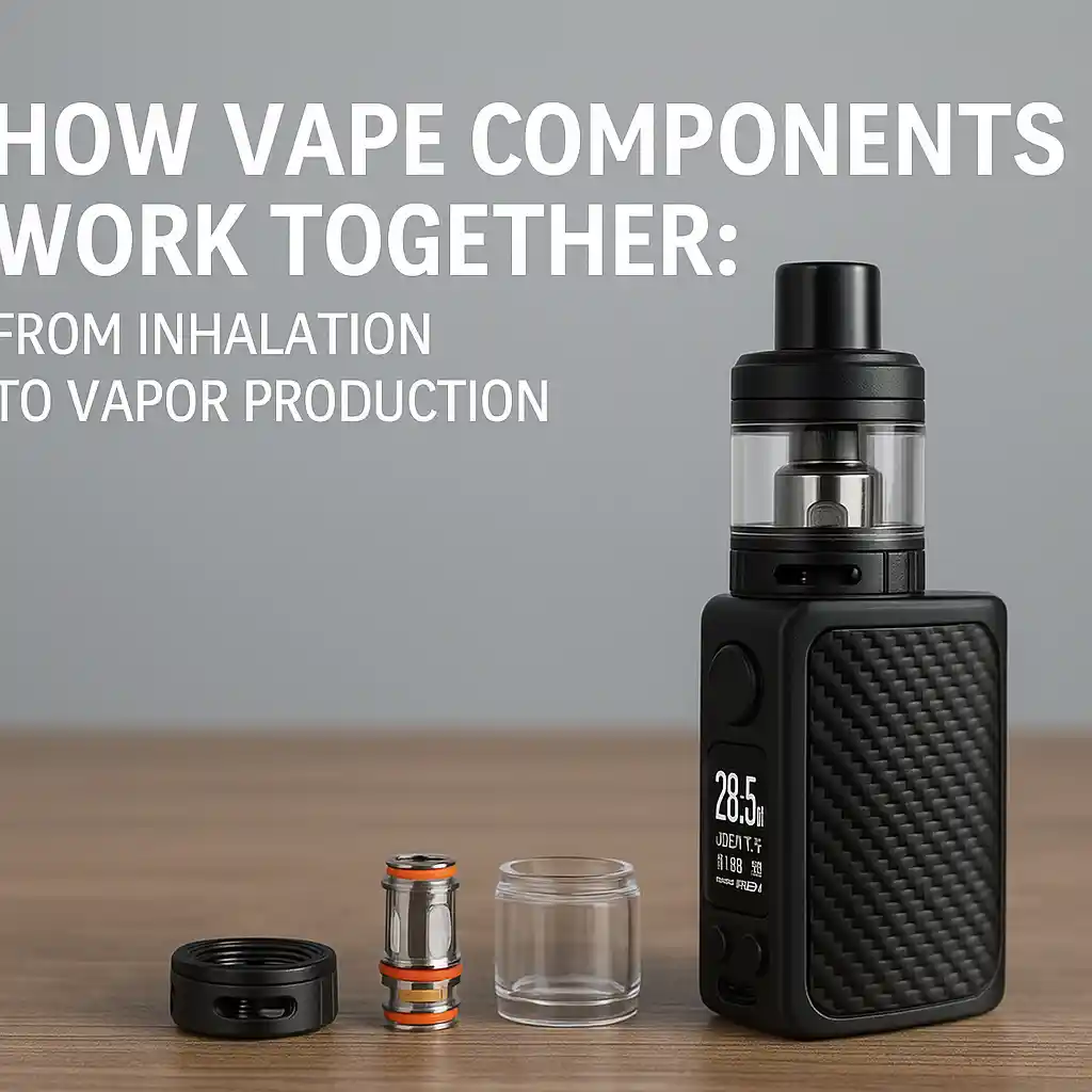 Vape-Gerät mit getrenntem Tank, Spule und Glasteilen - wie Vape-Teile zusammenarbeiten, um Dampf zu erzeugen