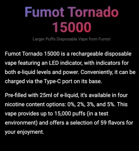 Details of Fumot Tornado 15000 Figure 1