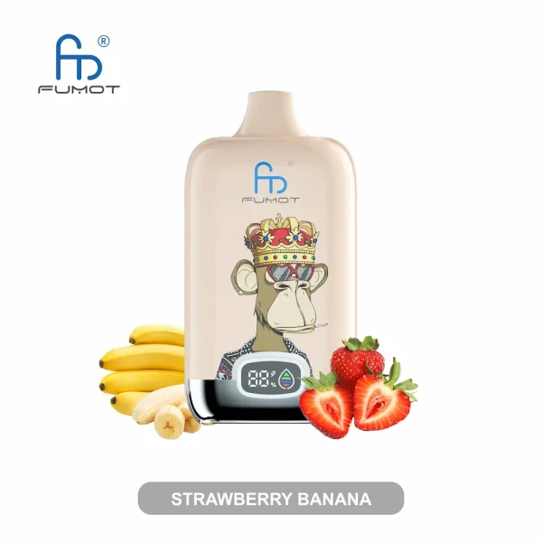 RandM Tornado Digital Box 12000 12K puffs disposable vape - Strawberry Banana flavor