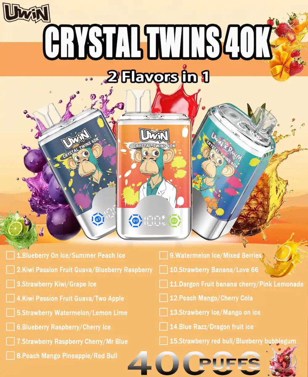 Uwin Crystal Twins 40K puffs disposable vape full flavor lineup