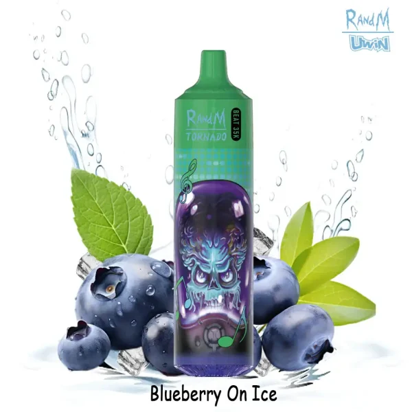 Uwin RandM Tornado 35000 35K puffs wegwerfbare vape - Blaubeere auf Eis-Geschmack