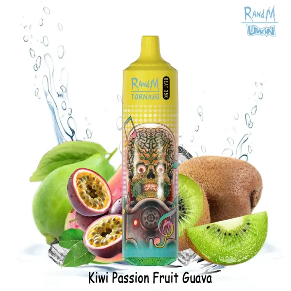 Uwin RandM Tornado 35000 35K puffs wegwerfbare vape - Kiwi Passion Fruit Guava flavor