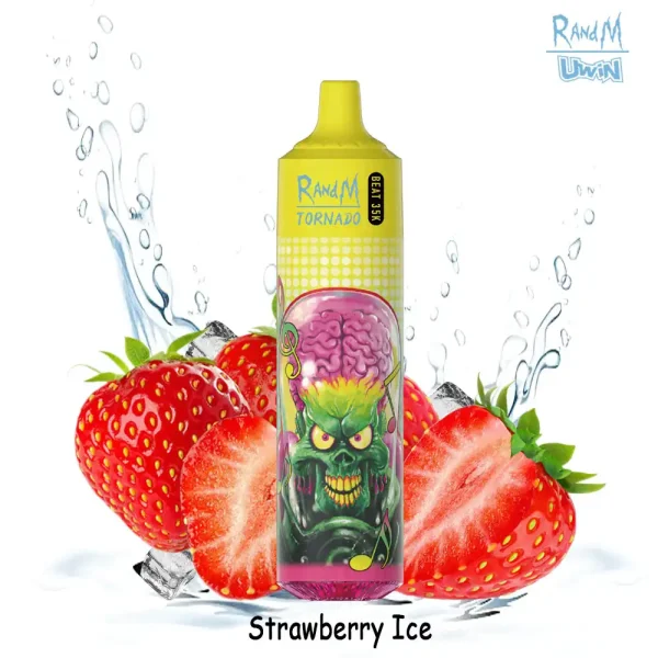 Uwin RandM Tornado 35000 35K puffs wegwerfbare vape - Strawberry Ice Geschmack