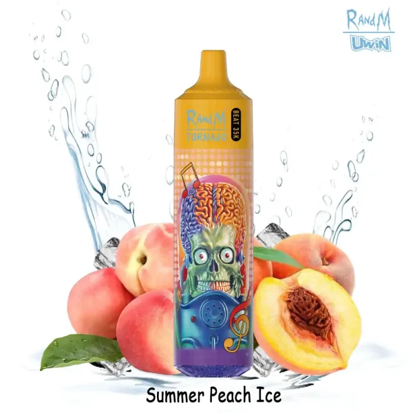 Uwin RandM Tornado 35000 35K puffs wegwerfbare vape - Sommer Pfirsich Eis-Geschmack