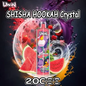 Uwin Shisha Hookah Crystal 20000 20K bocanadas vape desechable - vista frontal del producto