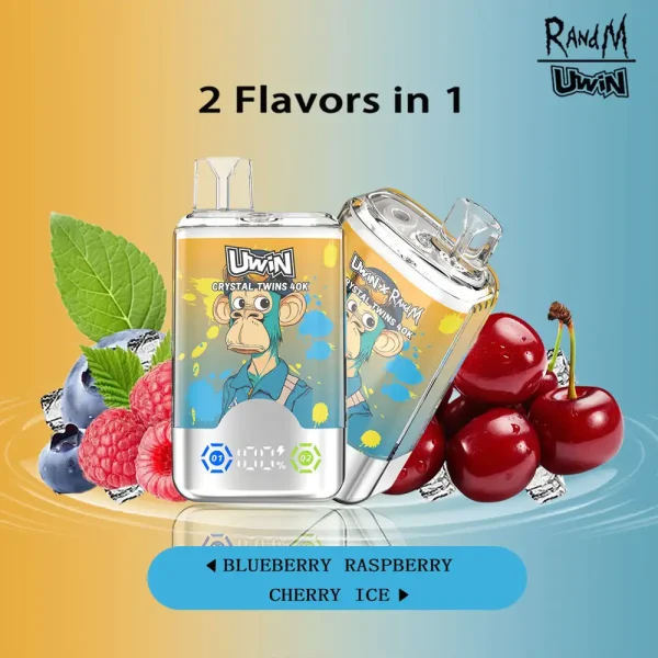 Uwin Twins Crystal 40000 puffs disposable vape - Blueberry Raspberry & Cherry Ice