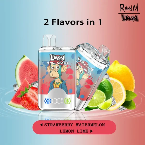 Uwin Twins Crystal 40000 puffs disposable vape - Strawberry Watermelon & Lemon Lime