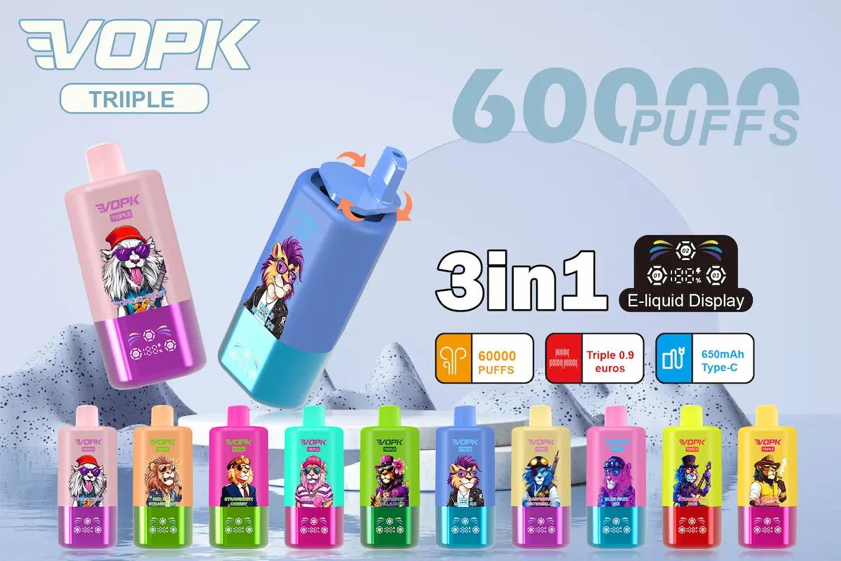 VOPK Triple 60000 puffs disposable vape - Key features display