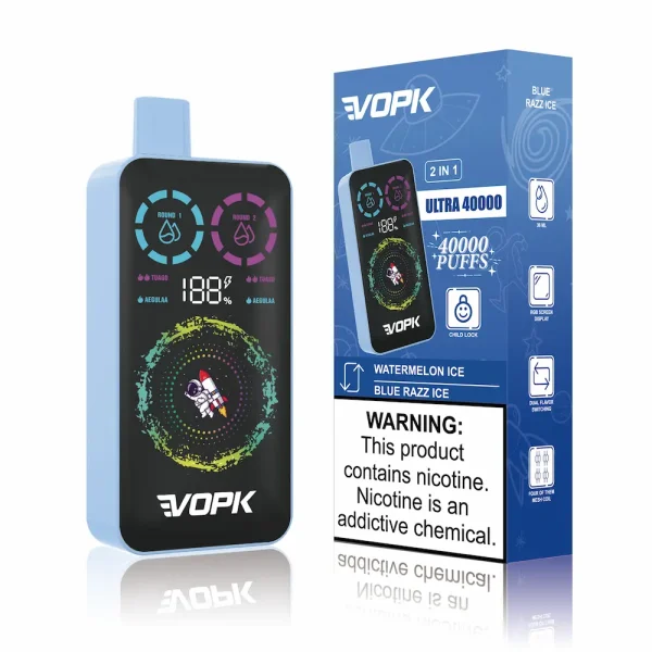 Vapeador desechable VOPK Ultra 40000 40K puffs - sabor blue razz ice