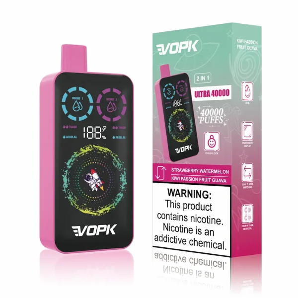 VOPK Ultra 40000 40K bocanadas vape desechable - kiwi fruta de la pasión sabor guayaba