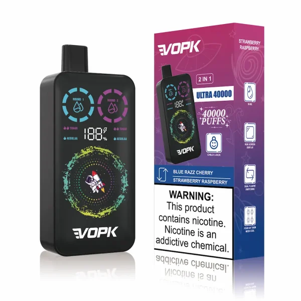 VOPK Ultra 40000 40K caladas vape desechable - sabor fresa frambuesa