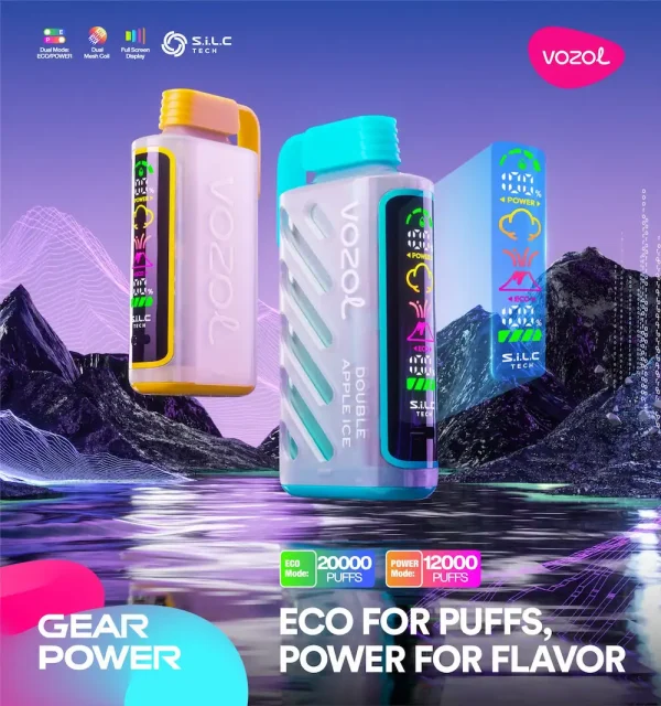VOZOL Gear Power 20000 Puffs Einweg-Dampfgerät mit Vollbild-Display und Eco-/Power-Modus