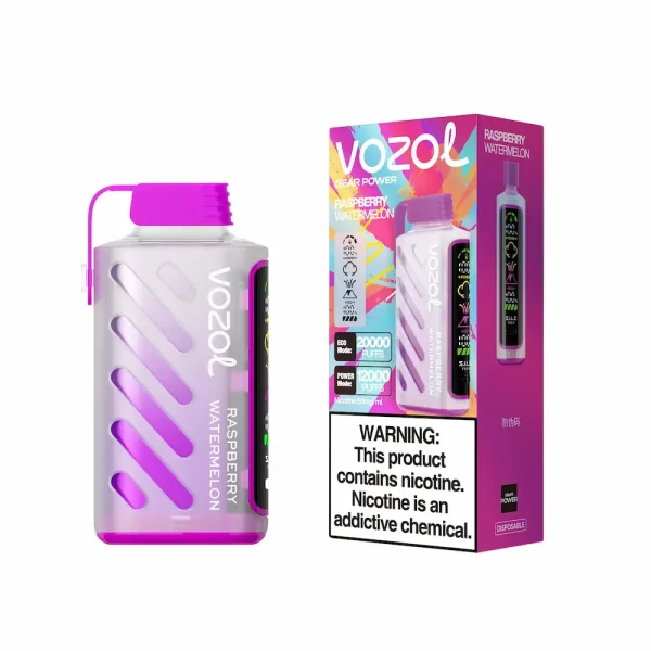 Vozol Gear Power 20000 puffs disposable vape - Raspberry Watermelon flavor