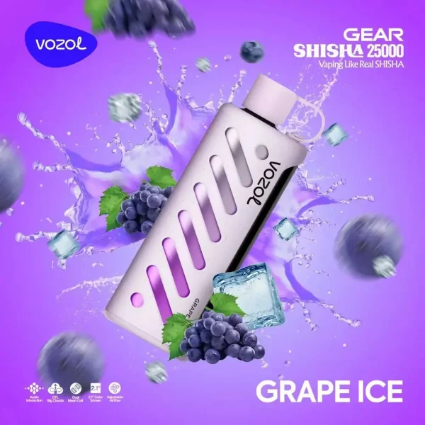 Vozol Gear Shisha 25000 disposable vape - Grape Ice