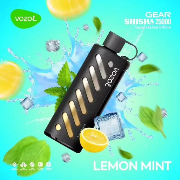 Vozol Gear Shisha 25000 disposable vape - Lemon Mint flavor