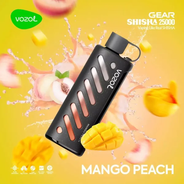 Vozol Gear Shisha 25000 disposable vape - Mango Peach flavor