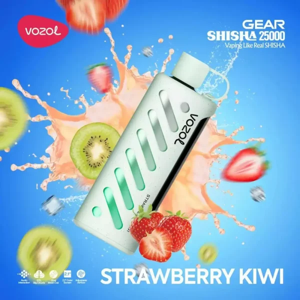Vozol Gear Shisha 25000 disposable vape - Strawberry Kiwi flavor